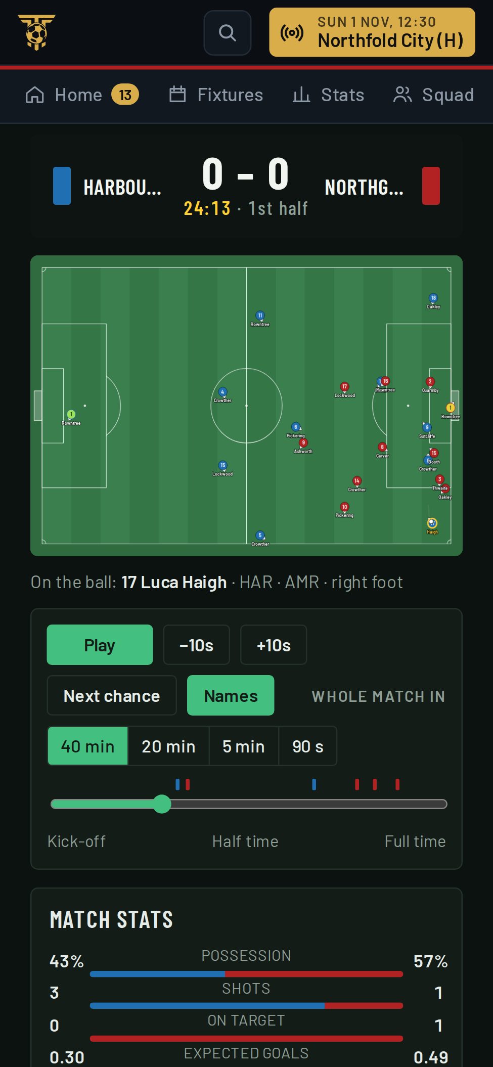 A match on a phone